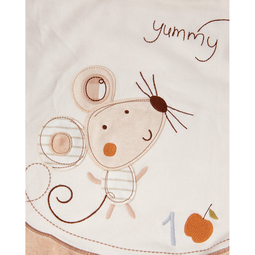 Chăn thêu cây táo Nature Colored- Mimi Organic cho bé sợi bông hữu cơ 90x115cm mềm mịn an toàn cao cấp