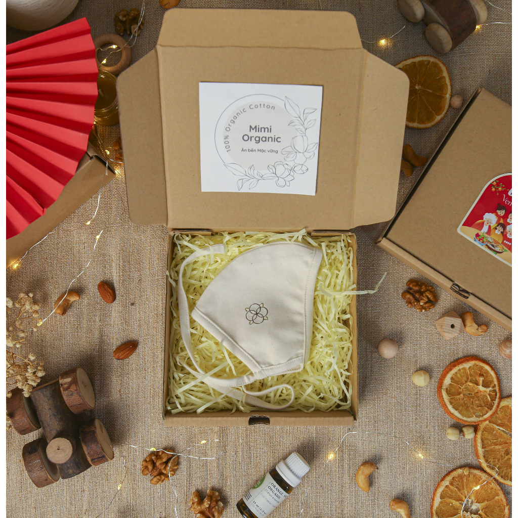 Set quà: “Quan tâm” Mimi Organic món quà từ tự nhiên an toàn, mềm mại, kháng khuẩn.