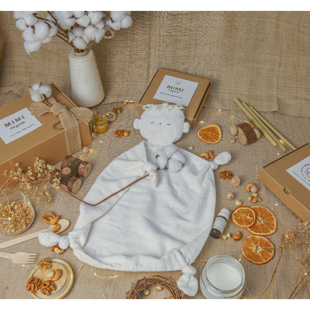 Set “Ngủ Ngoan Con Nhé” Mimi Organic món quà từ tự nhiên an toàn, mềm mại, kháng khuẩn.