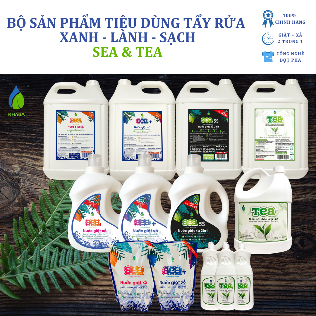 Nước giặt xả 2in1 lành tính SEABLUE - Túi 2.2KG