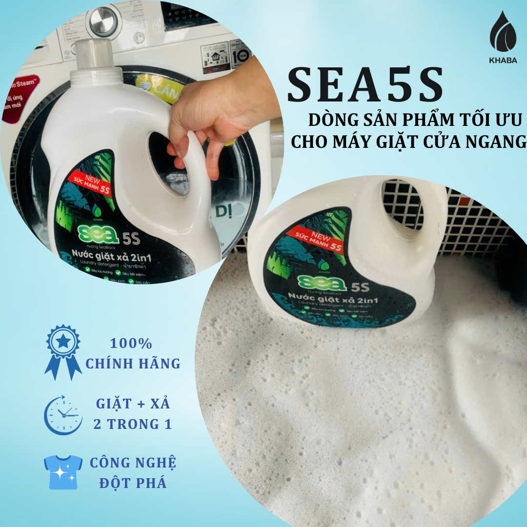 Nước giặt xả 2in1 siêu lưu hương 5S - Can 3.7KG