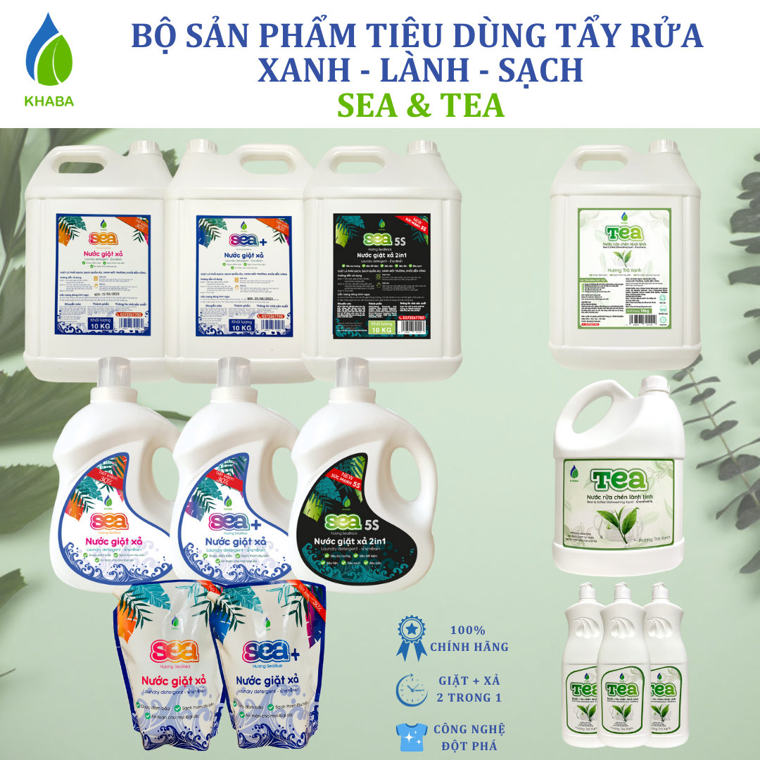 Nước giặt xả 2in1 lành tính SEABLUE - Can 3.7KG