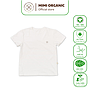 Áo phông Mimi Organic  trẻ em sợi bông hữu cơ màu trắng ngà nhãn thêu màu mềm mịn siêu thoáng kháng khuẩn